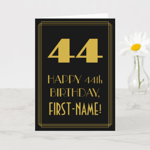 Tarjeta 44 Aniversario - Estilo Art Deco inspirado "44" y 