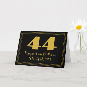 Tarjeta 44° cumpleaños: Art Deco inspirado look "44" y nom