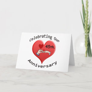 Tarjeta 45.ª. Aniversario boda