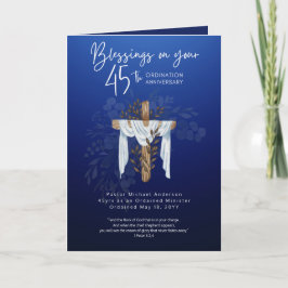 Tarjeta 45.ª ORDENACIÓN Pastor Sacerdote ANIVERSARIO