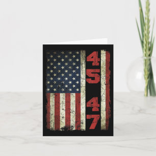 Tarjeta 45 47 Trump Viste Bandera Estadounidense 2025 Pres