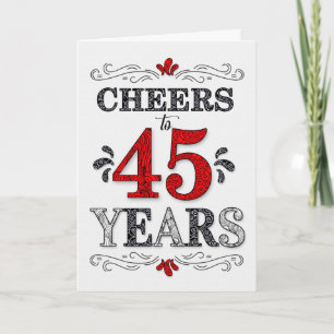 Tarjeta 45 Alegres de cumpleaños en el patrón negro blanco
