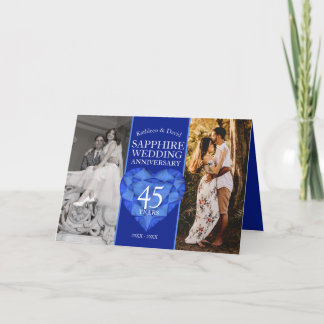 Tarjeta 45° aniversario de bodas zafiro ahora, foto