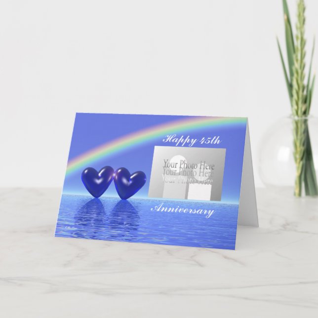 Tarjeta 45° Aniversario de Sapphire Hearts (Anverso)