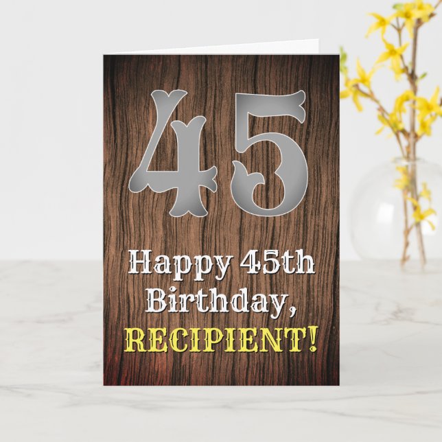 Tarjeta 45 Aniversario del nacimiento: Country Western Ins (flor amarilla)
