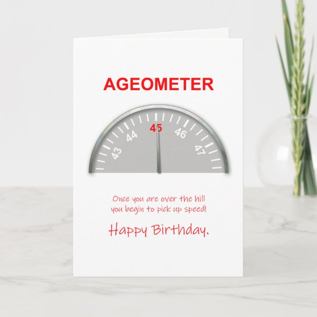 Tarjeta 45 Aniversario, Lectura de Ageómetro (Anverso)