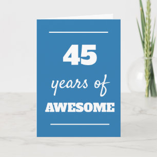 Tarjeta 45 Años de Ser Increíble - Cumpleaños Azul 45