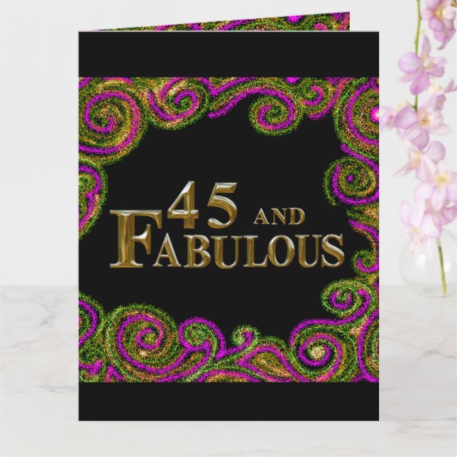 Tarjeta 45 cumpleaños (Orquídea)