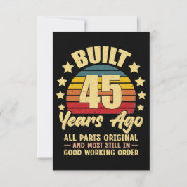 Tarjeta 45 Years Ago All Parts Original 45th Birthday