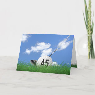 Tarjeta 45th birthday golf ball in grass