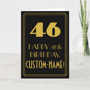 Tarjeta 46º cumpleaños ~ Art Deco Inspirado Aspecto "46" y