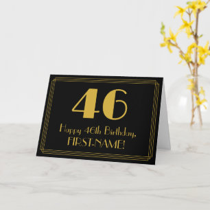 Tarjeta 46º cumpleaños: Aspecto inspirado en el Art Deco "