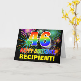 Tarjeta 46º cumpleaños: Negrita, diversión, fuegos artific