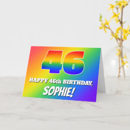 Tarjeta 46º cumpleaños: Patrón arcoiris multicolor # 46