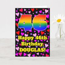 46º cumpleaños: Patrón de corazones amorosos, arco