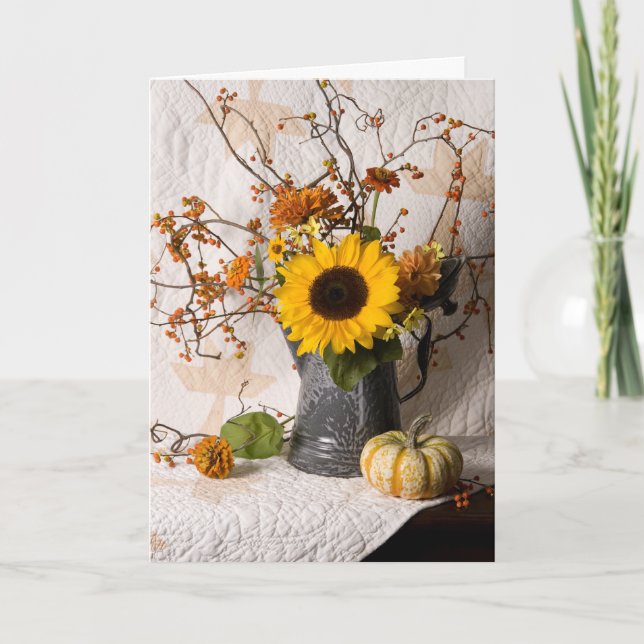 Tarjeta 4663 Autumn Floral Birthday Card (Anverso)