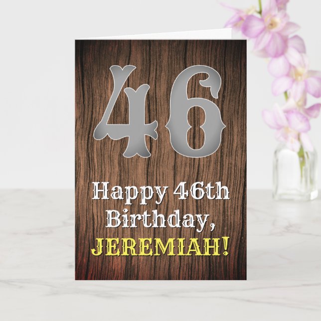 Tarjeta 46.º cumpleaños: Country Western Inspired Look, No (Orquídea)