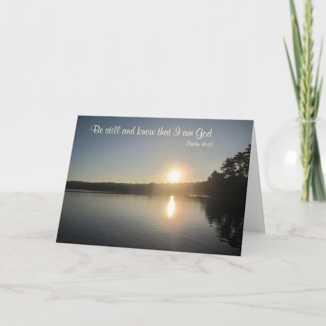 Tarjeta 46:10 del salmo - todavía esté y sepa que soy dios (Anverso)