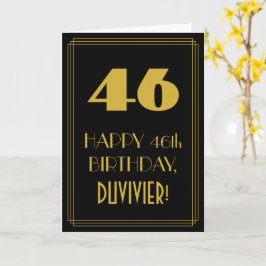 Tarjeta 46 Aniversario - Estilo Art Deco inspirado "46" y 