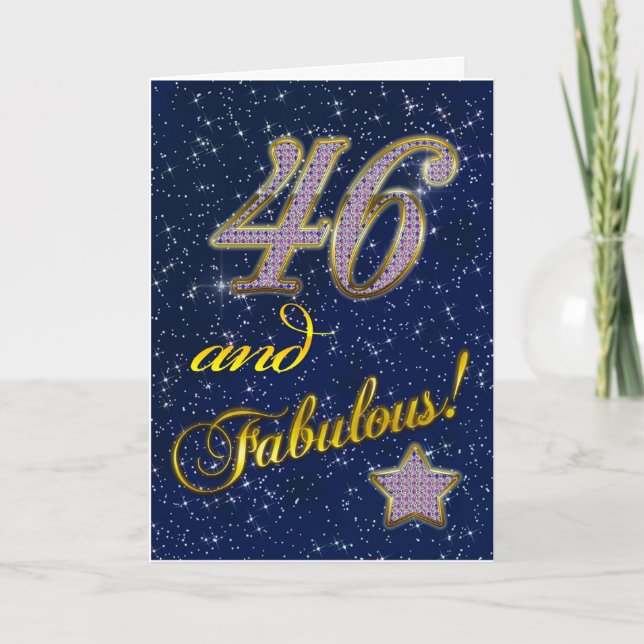 Tarjeta 46 años para alguien Fabuloso (Anverso)