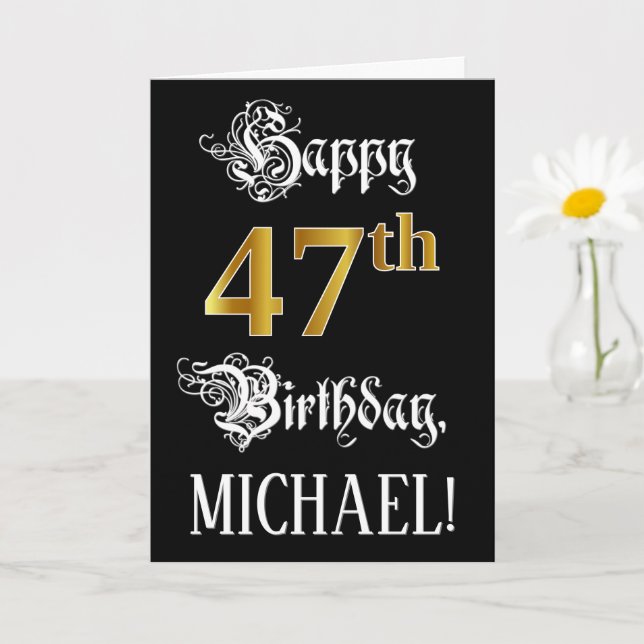 Tarjeta 47º Cumpleaños — Guión de Fancy; Mirada de Oro Fau (Planta pequeña)