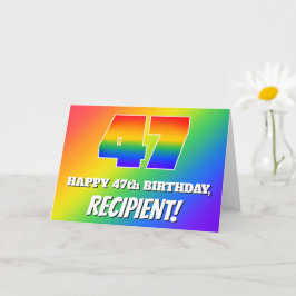 Tarjeta 47º cumpleaños: Patrón arcoiris multicolor # 47