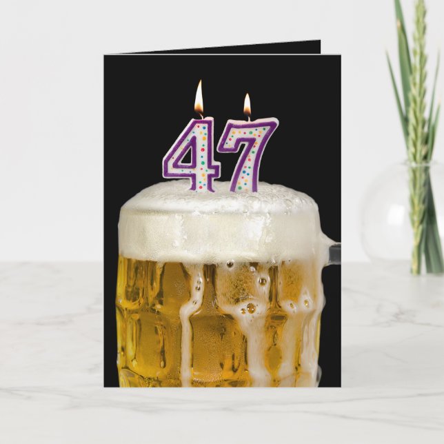 Tarjeta 47.ª Cerveza de cumpleaños con negro (Anverso)