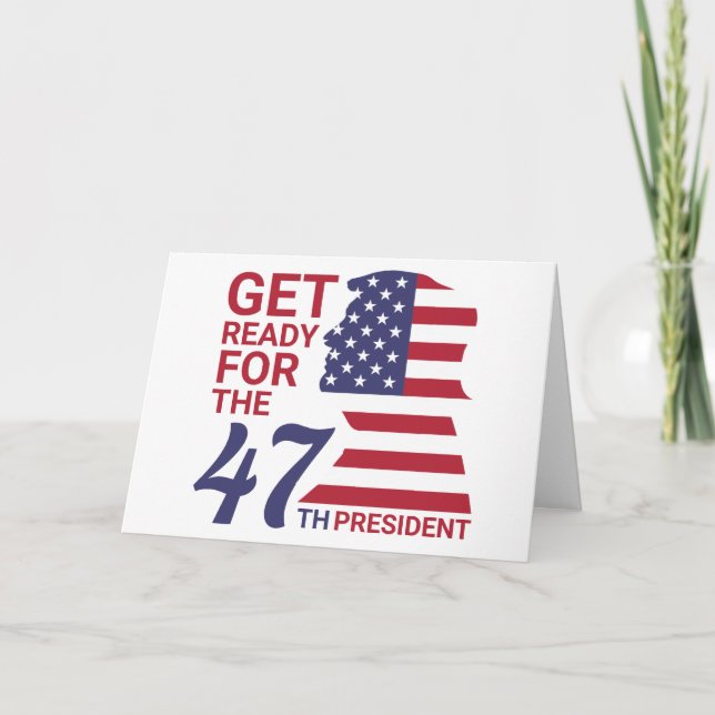 Tarjeta 47.º presidente, Bandera Trump norteamericana (Anverso)