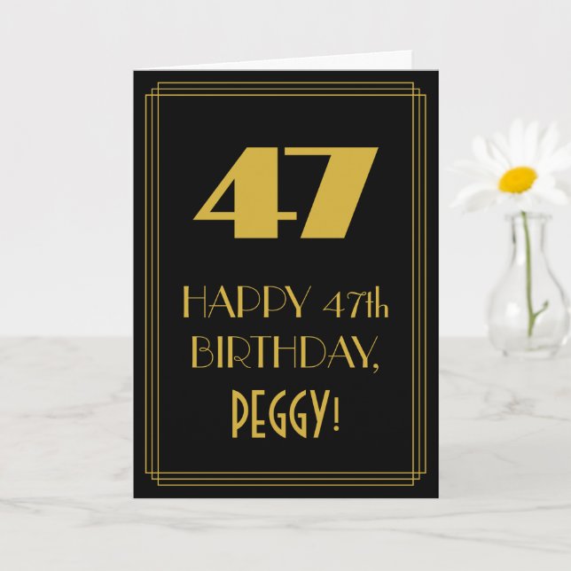 Tarjeta 47 Aniversario - Aspecto inspirado en el Art Deco  (Planta pequeña)