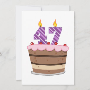 Tarjeta 47 años en el pastel de cumpleaños