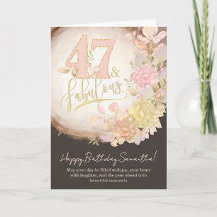 Tarjeta 47 & Fabuloso Cumpleaños Personalizado con Foto Fl