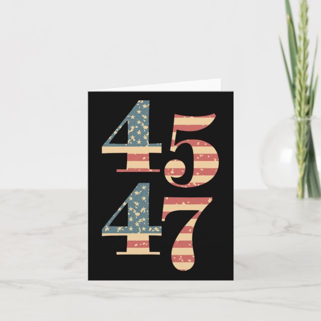 Tarjeta 47 Trump 2024: Bandera de época apoya a Trump 45 4 (Anverso)