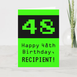 Tarjeta 48º cumpleaños: Nerdy / Geeky Style "48" y nombre