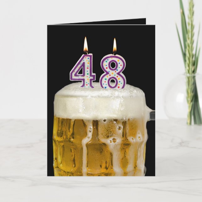 Tarjeta 48.ª Cerveza de cumpleaños con negro (Anverso)