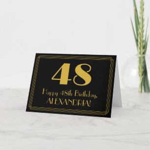 Tarjeta 48 Aniversario: Aspecto inspirado en el Art Deco "