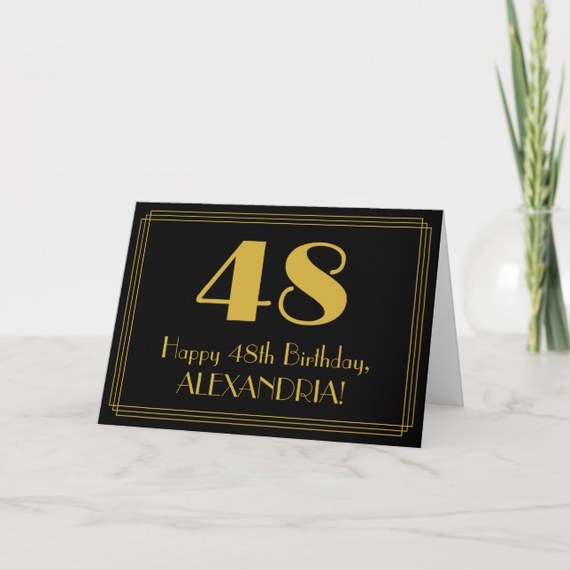 Tarjeta 48 Aniversario: Aspecto inspirado en el Art Deco " (Anverso)