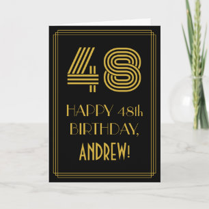 Tarjeta 48 Aniversario del nacimiento: Art Deco inspirado