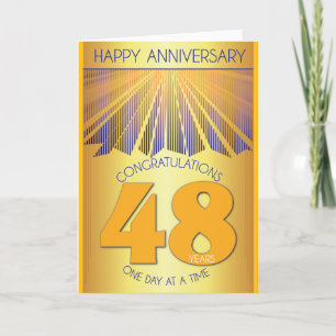 Tarjeta 48 Años de Aniversario Sobrio   Paso 12 de Rayo Do