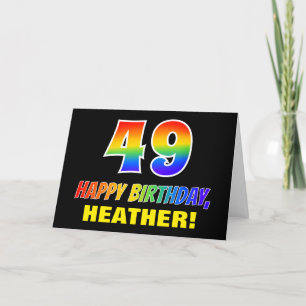 Tarjeta 49º cumpleaños: audaz, divertido, simple, arcoiris