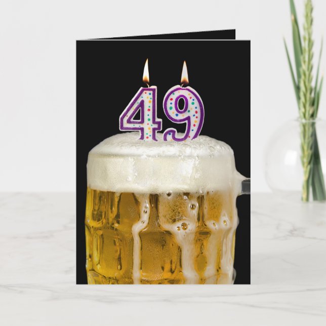 Tarjeta 49.ª Cerveza de cumpleaños con negro (Anverso)