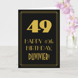 Tarjeta 49 Aniversario - Aspecto inspirado en el Art Deco 