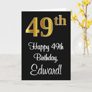 Tarjeta 49 Aniversario ~ Elegante Lujoso Faux Gold Look #