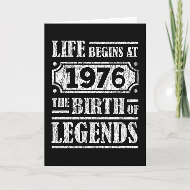 Tarjeta 49 Años De Edad 1976 Nacimiento De Leyenda 49º Cum (Anverso)