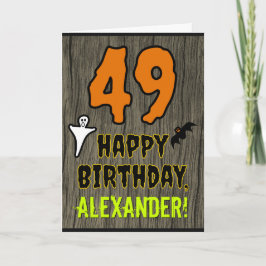 Tarjeta 49 Cumpleaños: Tema espeluznante de Halloween, nom