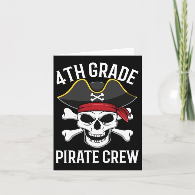 Tarjeta 4.ª Cancillera De Piratas De Halloween Estudiante  (Anverso)