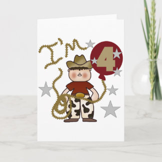 Tarjeta 4.ª Cowboy Camisetas y regalos de cumpleaños