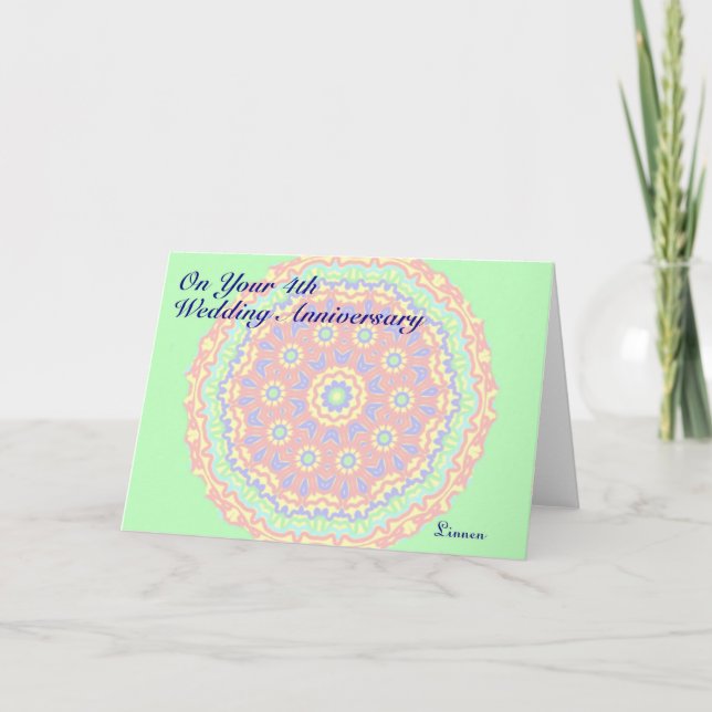 Tarjeta 4.º Aniversario Boda (Anverso)