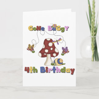 Tarjeta 4.º Bug Camisetas de cumpleaños y regalos