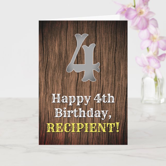 Tarjeta 4.º cumpleaños: País de aspecto inspirado por Occi (Orquídea)