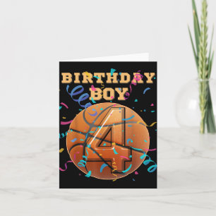 Tarjeta 4.º Nacimiento 4.º Juguete de Baloncesto de 4 años